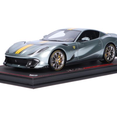 ماکت ماشین Ferrari 812 Competizione Grigio Coburn "yellow Stripe" برند BBR