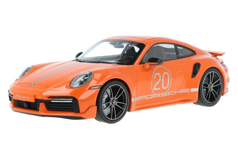 ماکت ماشین Porsche 911 (992) Turbo S Sport Design Package Orange برند Minichamps