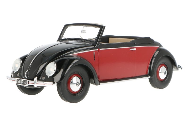 ماکت ماشین Volkswagen Kever Hebmüller Black / Red برند Minichamps